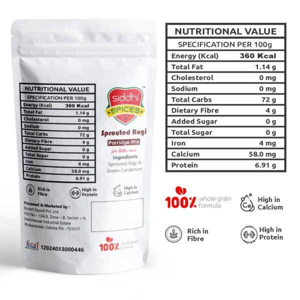 Sprouted Ragi Porridge Mix – 250g | Nutritious Cereal for Babies & Toddlers